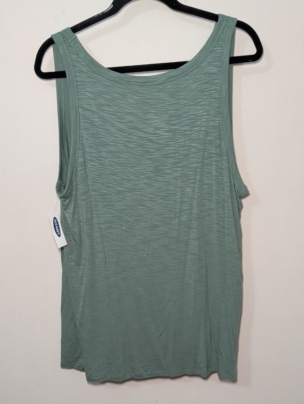 Old Navy Luxe Slub Knit Tank Top Green Heathered Flowy Stretch Women's Size XL - Picture 6 of 6